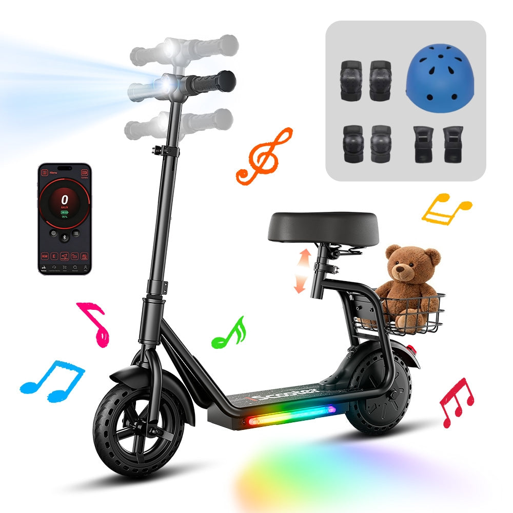 iScooter iK7 2-in-1 Kinder E-Scooter mit abnehmbarem Sitz & Korb