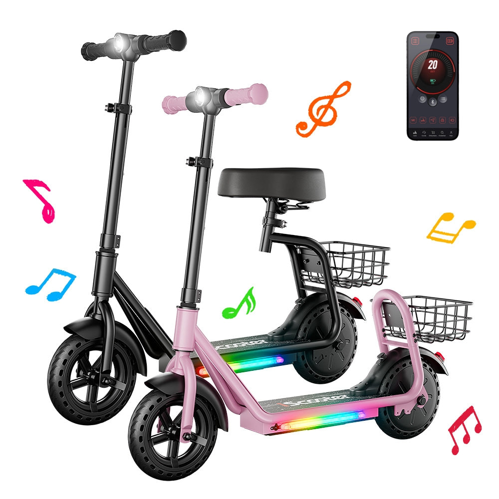 iScooter iK7 2-in-1 Kinder E-Scooter mit abnehmbarem Sitz & Korb