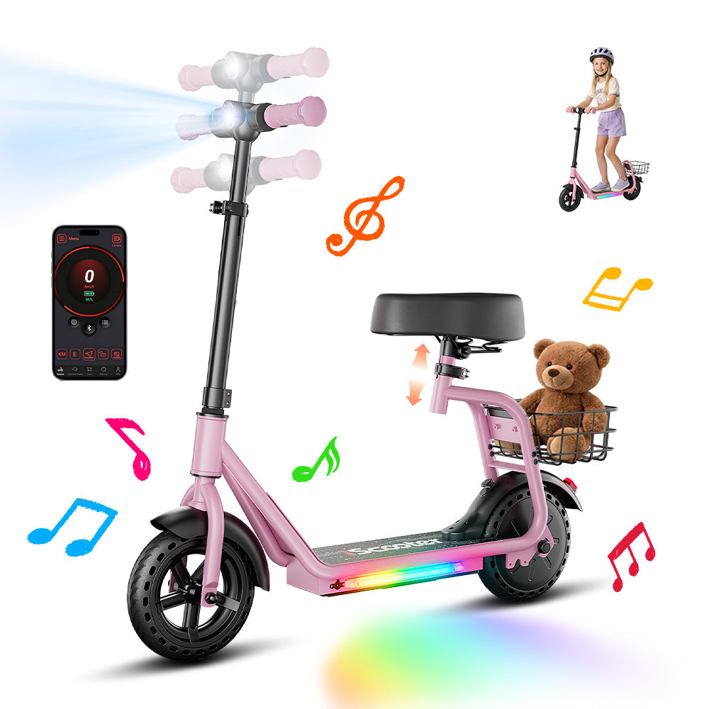 iScooter iK7 2-in-1 Kinder E-Scooter mit abnehmbarem Sitz & Korb