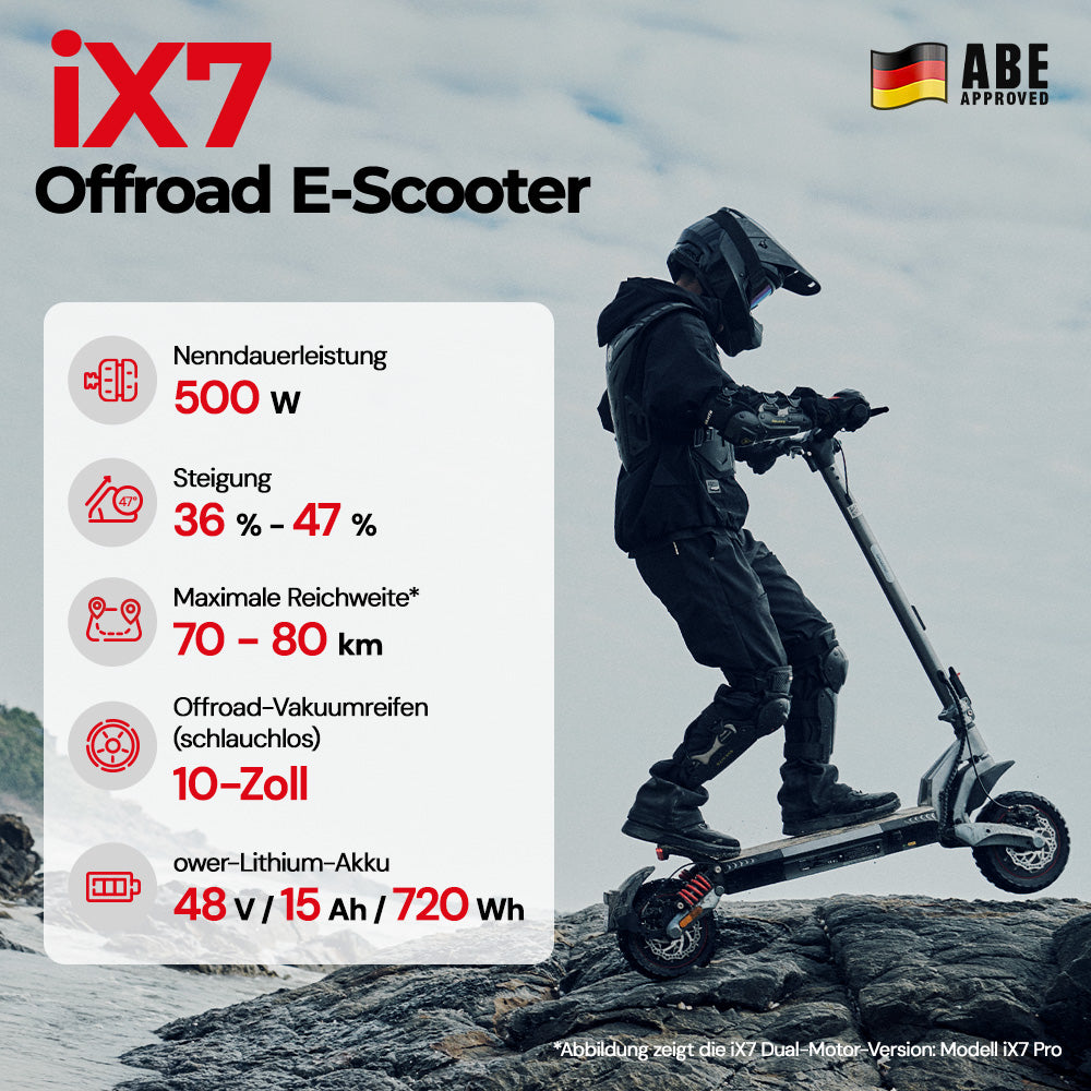 iScooter T8 Offroad-E-Scooter Mit Straßenzulassung (ABE